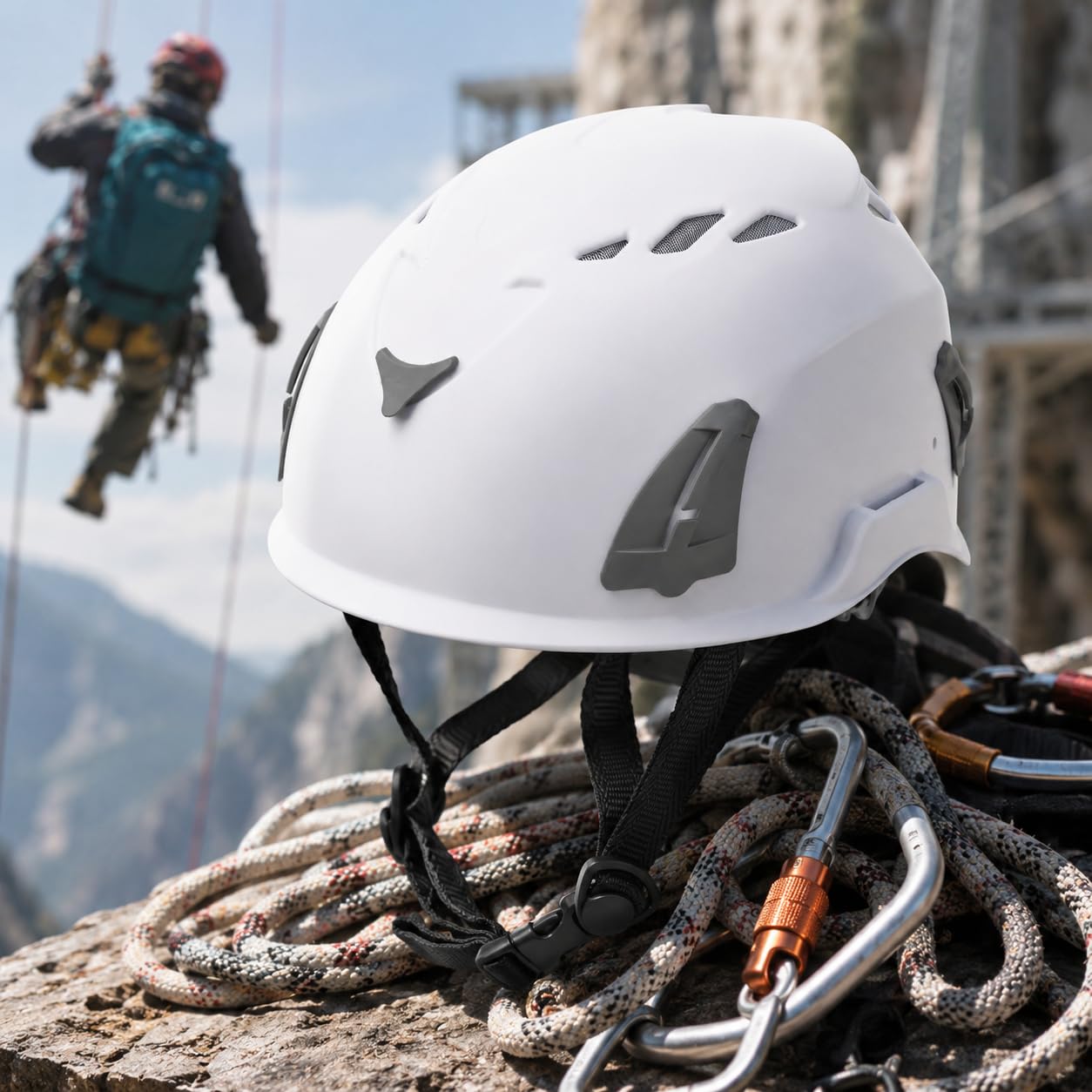 Casque d'escalade, Casque D'extérieur, Casque d'escalade GUB D8, Casque de Sécurité Extérieur, Casque Réglable avec 12 Aérations, Casque d'escalade PP EPP pour Adultes, Randonnée, Escalade