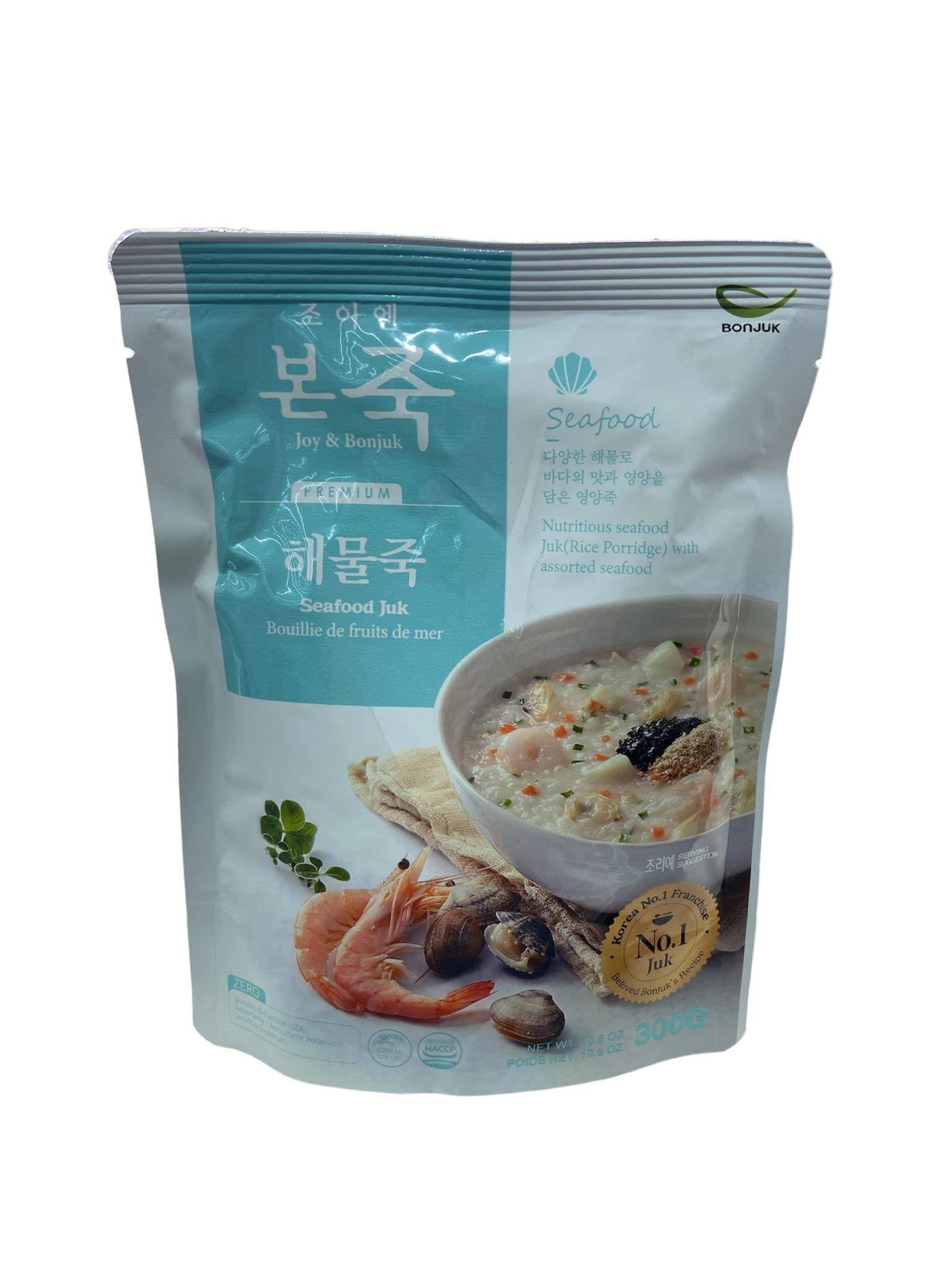 Joy & Bonjuk Seafood Juk - A Flavorful Seafood Feast in a Korean Porridge – 10.6 Oz (pack of 1)