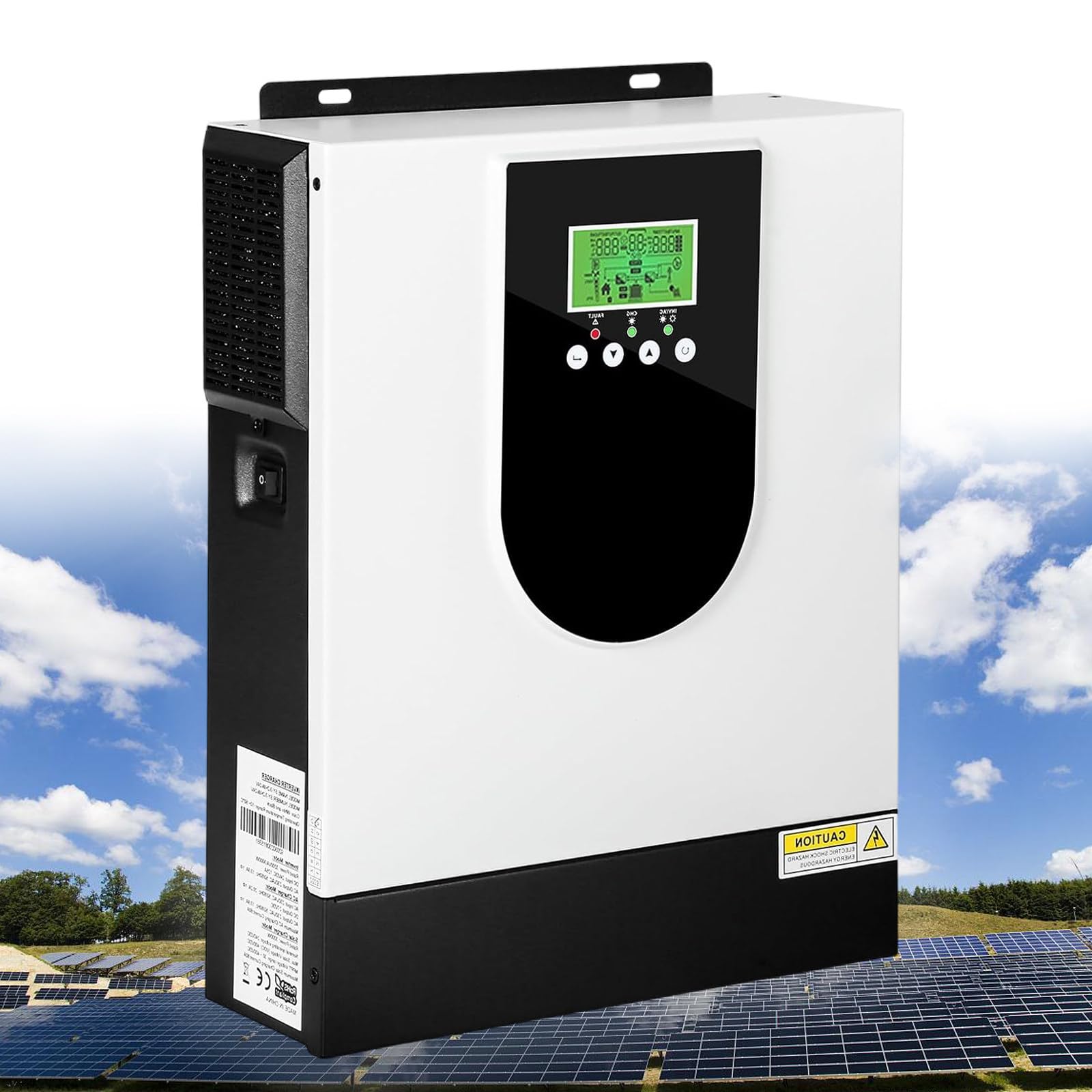 Falownik solarny 3200 VA, czysty sinusoidalny inwerter solarny 3000 W, od 24 V DC do 230 V AC, z ładowarką solarną 80 A, do domowego magazynowania energii poza siecią