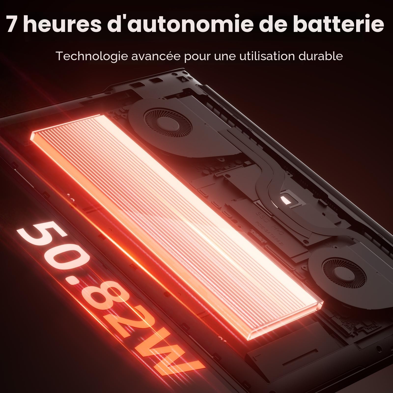 AOC Ordinateur Portable Gaming 16 Pouces AMD Ryzen 7 7735HS 8 Cœurs DDR5 4800MHz 16Go RAM 512Go SSD WiFi 6 BT5.2