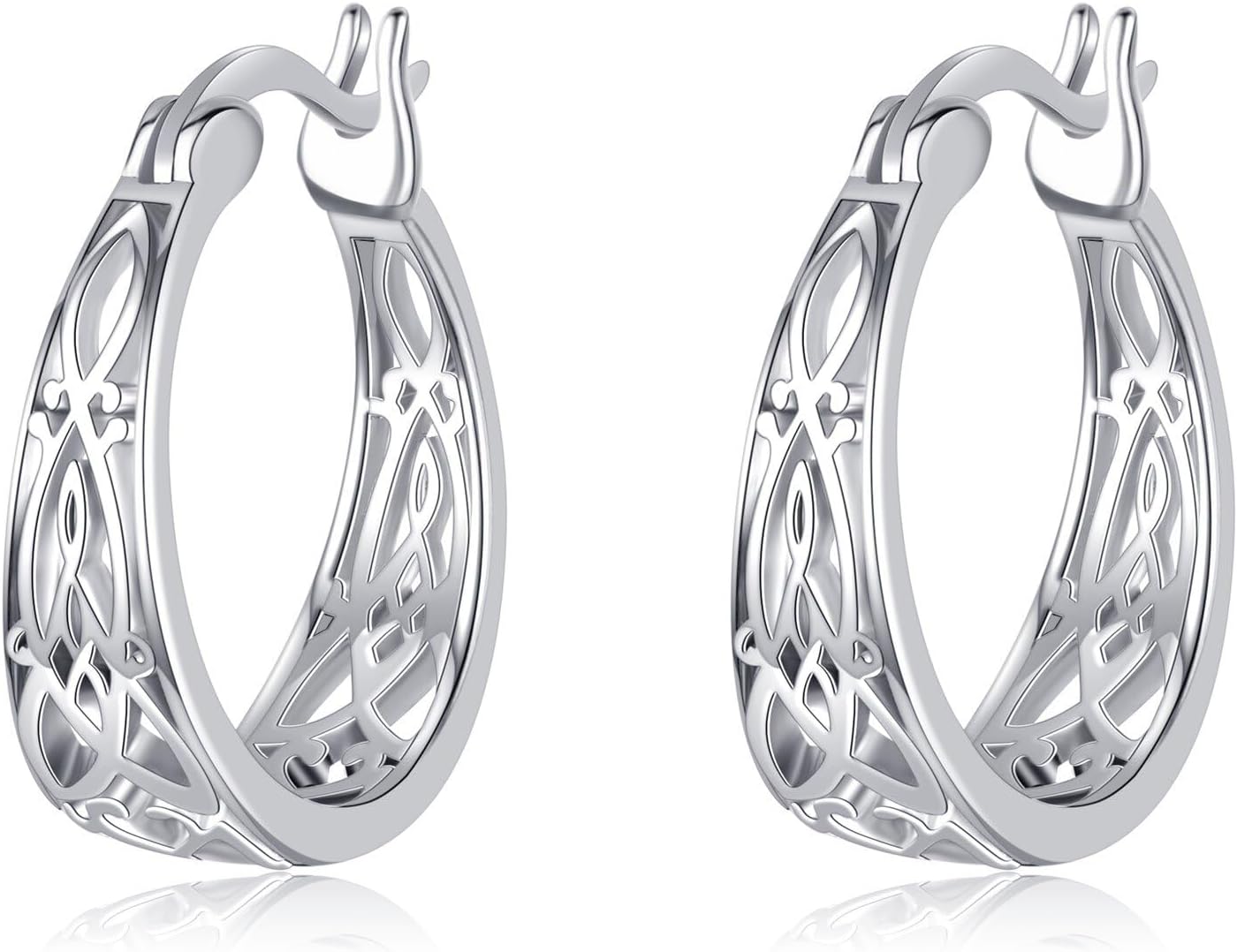 Celtics Hoop Earrings 925 Sterling Silver Celtic Knot Earrings For Women Jewelry With Presents Box