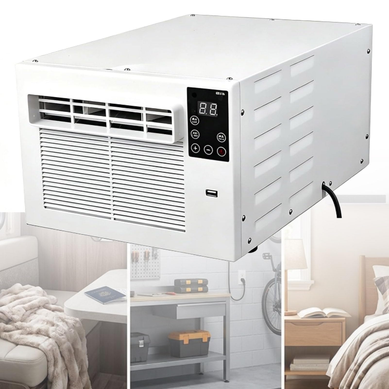 Oiyekntd Portable Move Air Conditioner, 280W Low Power Small Personal Air Cooler with Remote, Fast Cooling Air Conditioners Dehumidifier, for Bedroom, Kitchen, Rental House, Dormitory