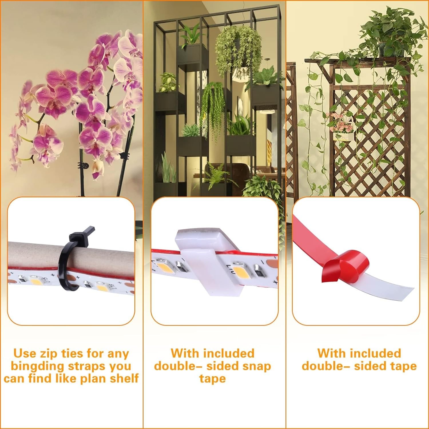 Luci per piante da interno, 120LED impermeabili a LED a spettro completo, USB plug-in dimmerabile, accensione e spegnimento automatico con 3timer per piante, per piante da interno, semina di fiori (2)