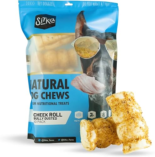 Miniatura 10 de SITKA Farms - Rollos de mejillas de carne de res de 5 a 6 pulgadas, 4 unidades, huesos extra gruesos para masticar para perros, sin cuero crudo,