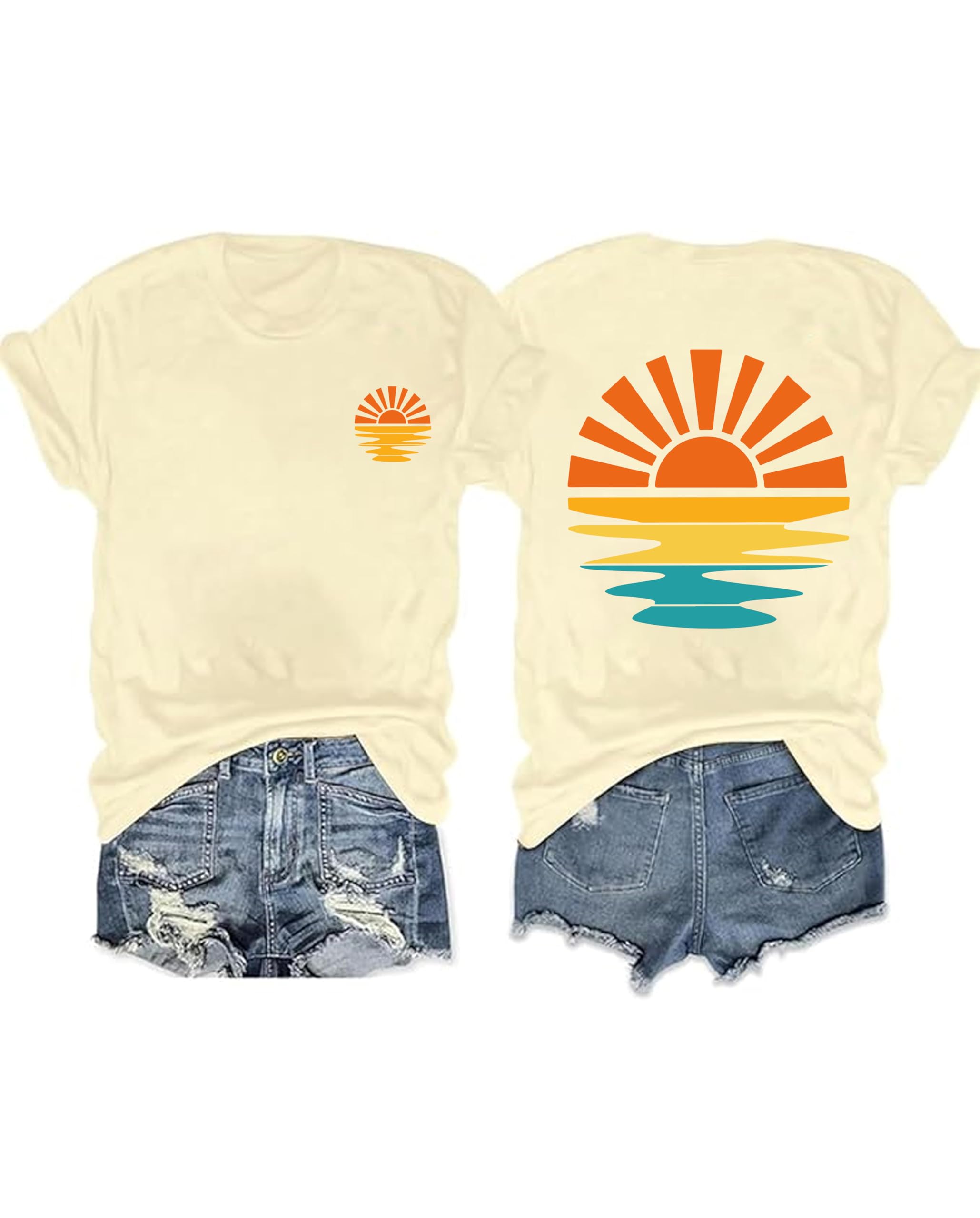 Hawaiian Shirts for Women Beach Graphic Tee Tops Summer Sunshine Beach Tropical Vacation Outfits