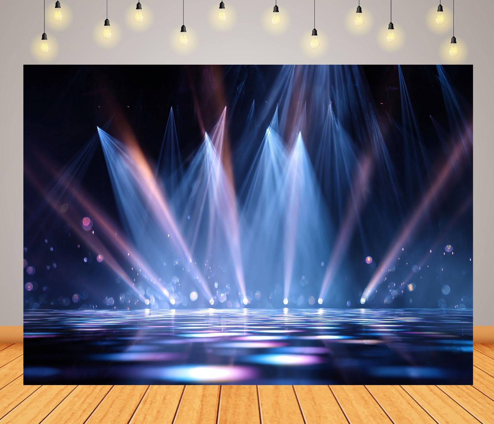 10x8FT (3x2.5m) Palco Riflettente Luci Blu Sfondo Fotografico