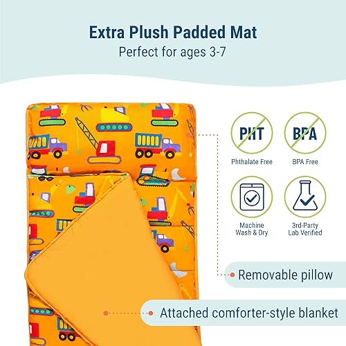 Miniatura 3 de Wildkin Tapete de microfibra para siesta con almohada reutilizable para niños y niñas, tapete perfecto para siesta para guardería y preescolar,