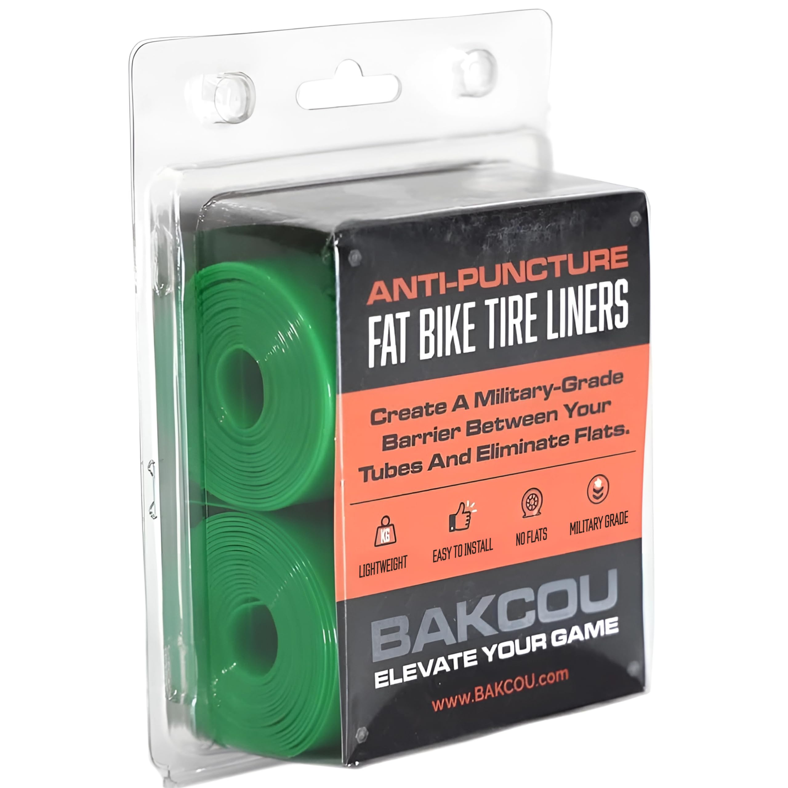 Bakcou - Puncture Proof Fat Tire Liners - Set of 2, Protection Against Flats, Customizable for Various Wheel Sizes, Durable Plastic Shield