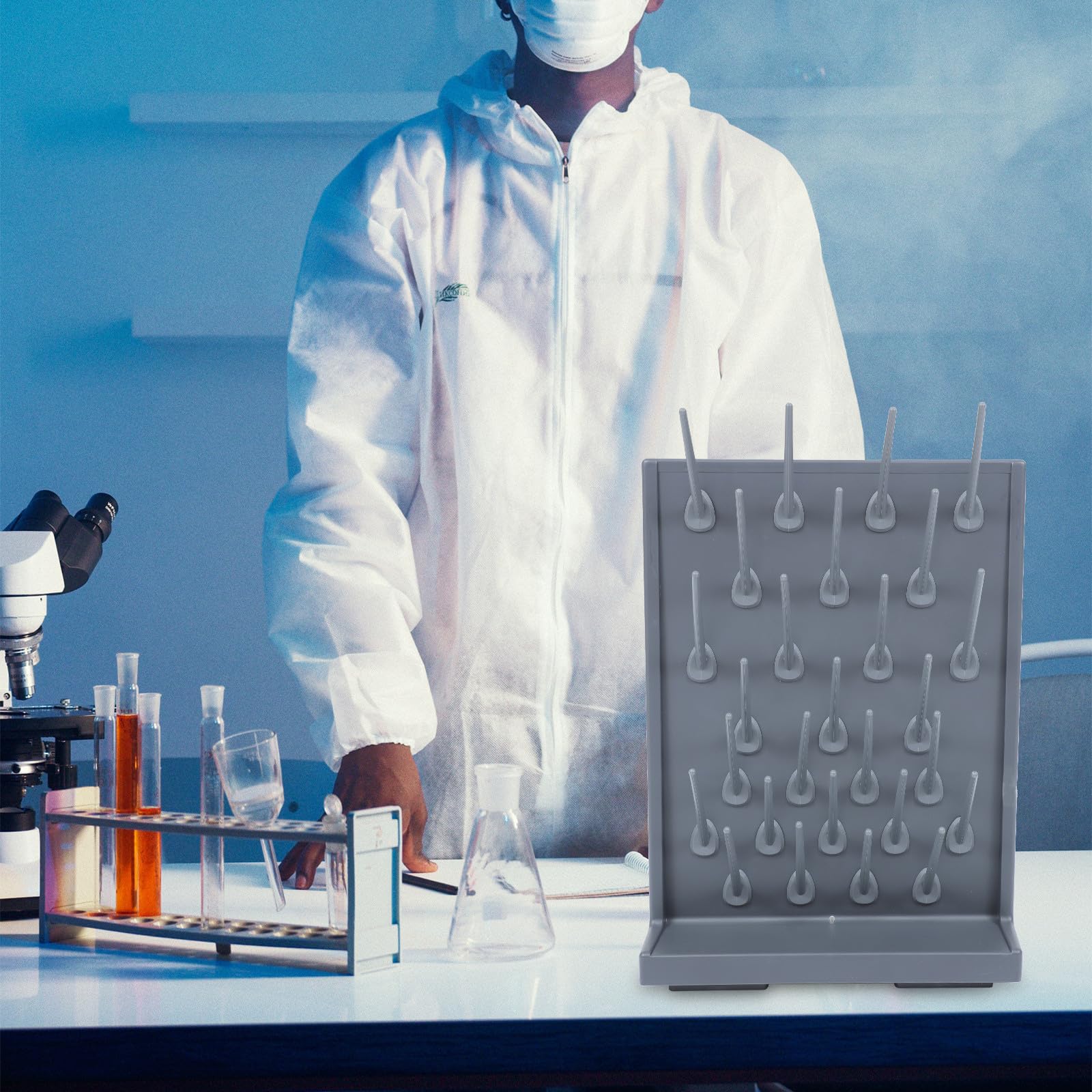 Pp Trockengestell für Reagenzgläser 2 Stück aus Leichtem Pp Kunststoff Praktisches Laborzubehör für Testrohrlagerung und Bankarbeit in Wissenschaftlicher Forschung
