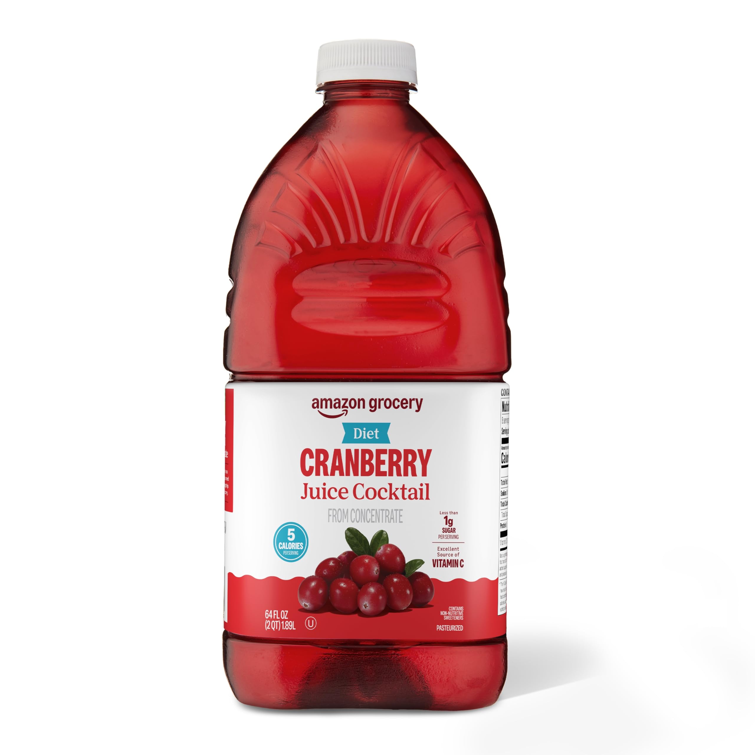 Amazon Grocery, Diet Cranberry Juice Cocktail, 64 Fl Oz (Previously Amazon Fresh, Packaging May Vary)