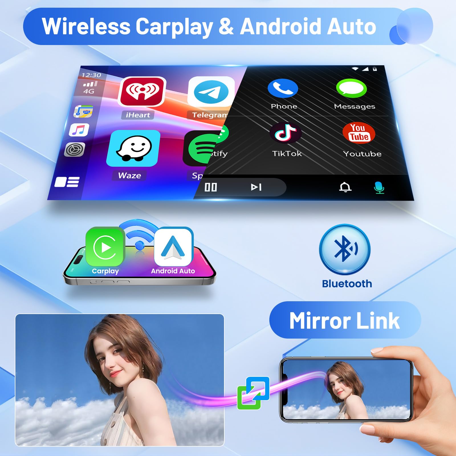 Inefala 4+64G 7'' Android 15 Autoradio per Fiat Panda 2013-2020