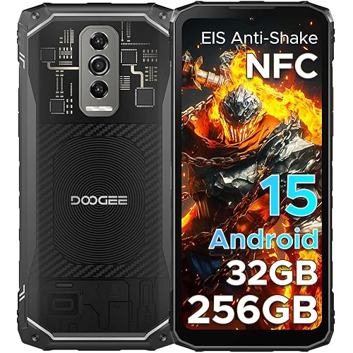 DOOGEE Blade 10 Ultra 32GB RAM+256GB ROM Rugged Smartphone, 5150mAh Android 15 Rugged Phone Unlocked, 6.56''90Hz Display,50MP Camera, IP68/IP69K Waterproof Phones, Face ID/NFC/GPS/OTG