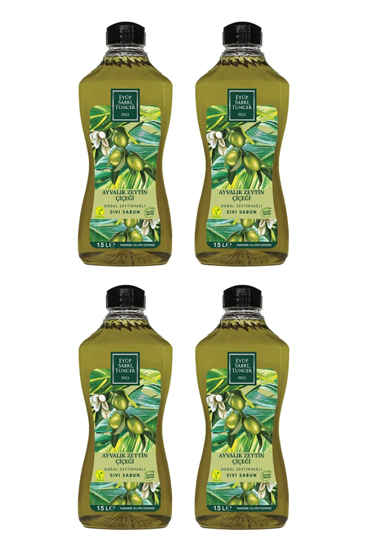 Eyüp Sabri Tuncer Doğal Zeytinyağlı Sıvı Sabun Ayvalık Zeytin Çiçeği 1500 ML Pet Şişe X 4