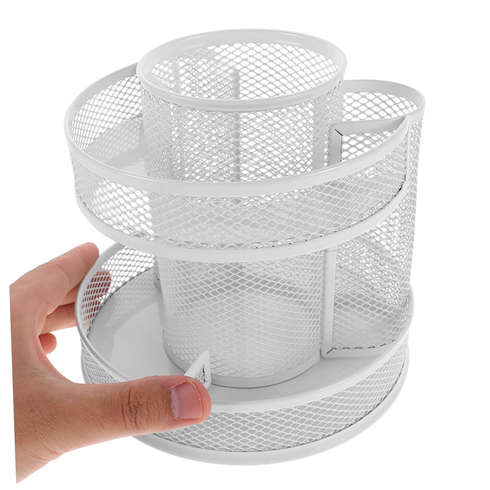 UKCOCO 360grado Portapenne Rotante in Metallo Scatola Organizzatore da Scrivania Gradi Porta Cancelleria Categorizzato Accessori Ufficio