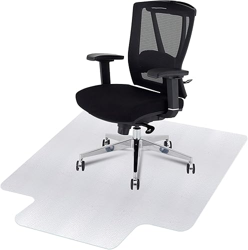 Miniatura 8 de SUPER DEAL Tapete de oficina mejorado de 48 x 36 pulgadas con labio, tapete resistente para silla de escritorio de oficina para suelo de madera dura