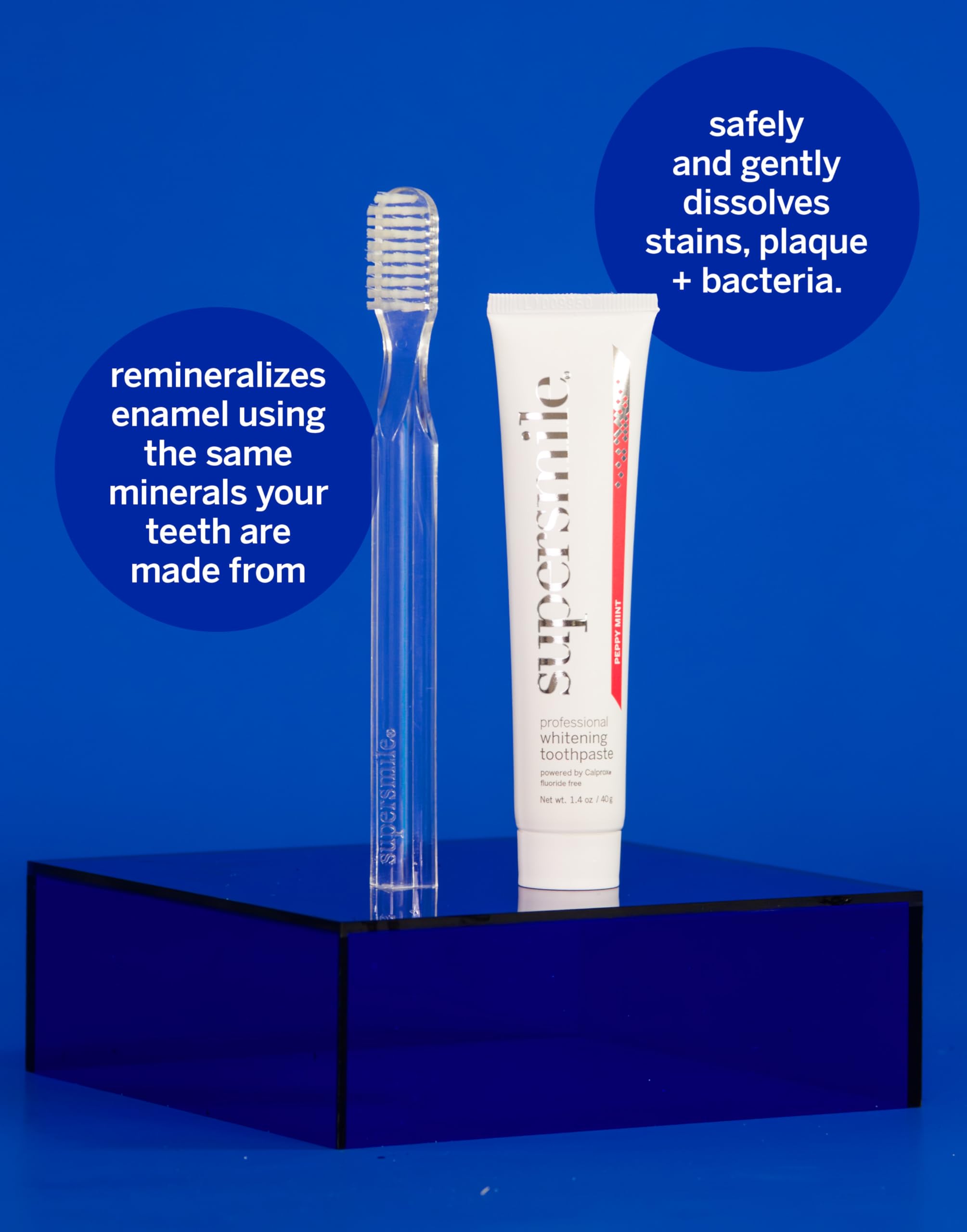 Supersmile Fluoride-Free Whitening Kit – 1.4 oz Professional Grade Whitening Toothpaste & New Generation Toothbrush – Whitens up to 6 Shades & Strengthens Enamel