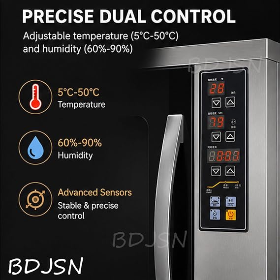 120L Electric Dough Proofing Box, 5-50C & 60-90% RH Control, 360 Hot Air Circulation, LED Touch Panel, Stainless Steel Fermentation Machine for Bread, Pizza, Sourdough, Yogurt & Natto