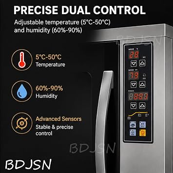 120L Electric Dough Proofing Box, 5-50C & 60-90% RH Control, 360 Hot Air Circulation, LED Touch Panel, Stainless Steel Fermentation Machine for Bread, Pizza, Sourdough, Yogurt & Natto