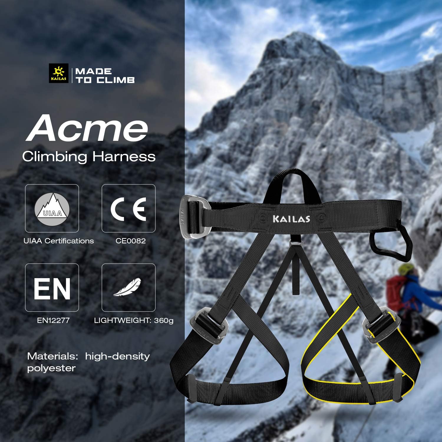 KAILAS Climbing Harness Safety Belts Half Body Adjustable Tree Climbing Rappelling Mountaineering Zipline Work at Height : Sports & Outdoors