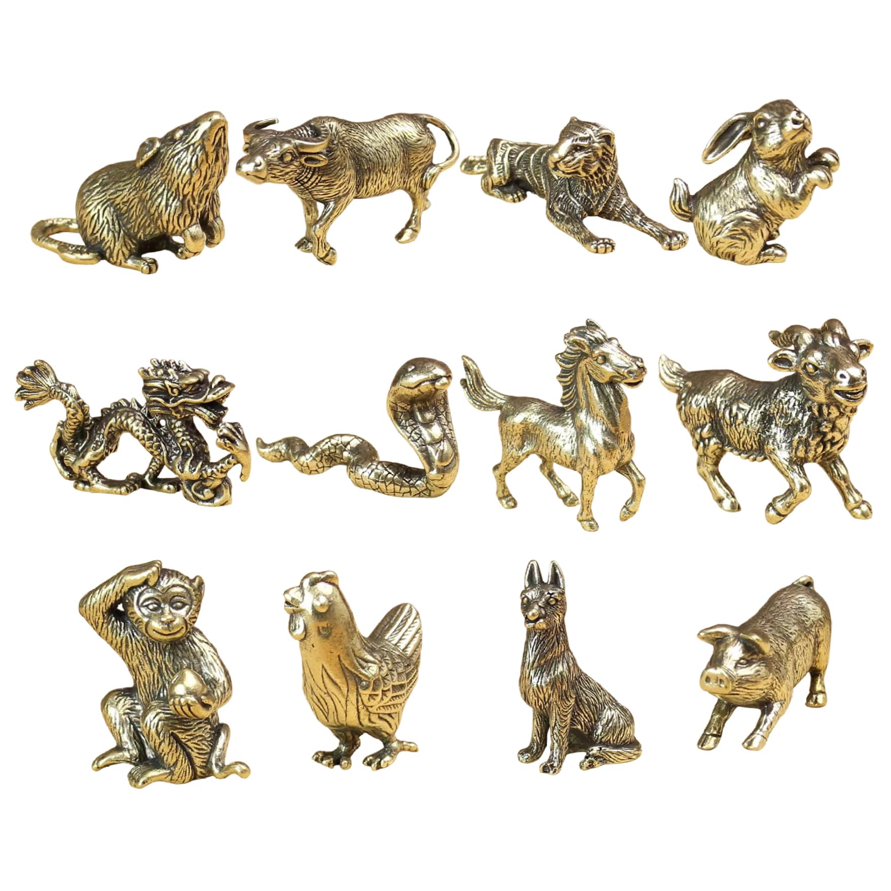 Figurines du Zodiaque Chinois : le coffret de mini statues d'animaux idéal à offrir en cadeau