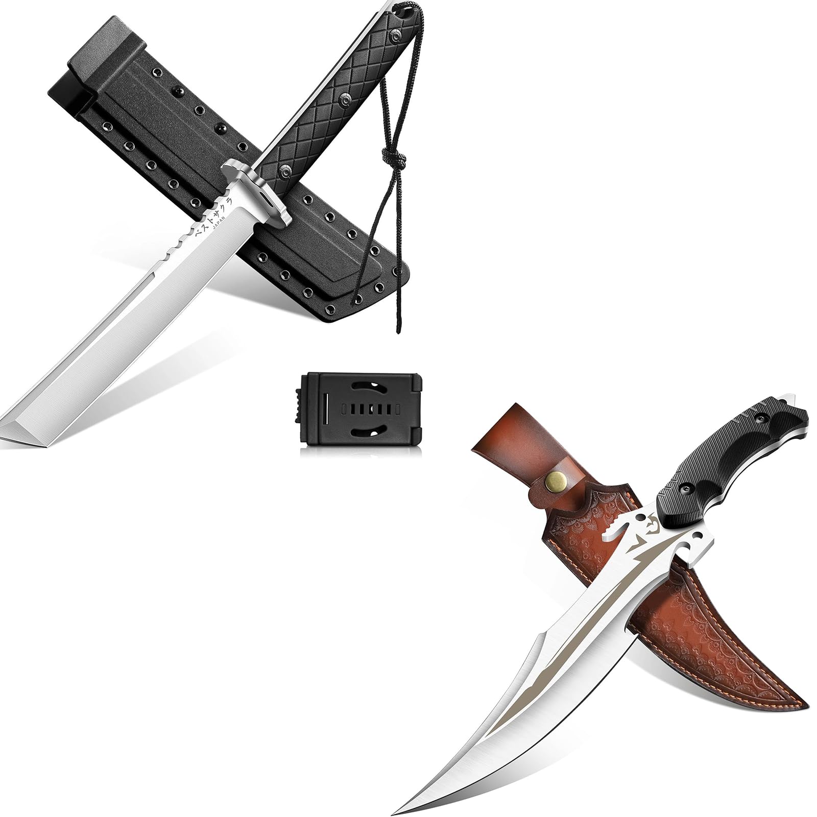 Fixed Blade Knife Set - with Sheaths, for Outdoor Survival