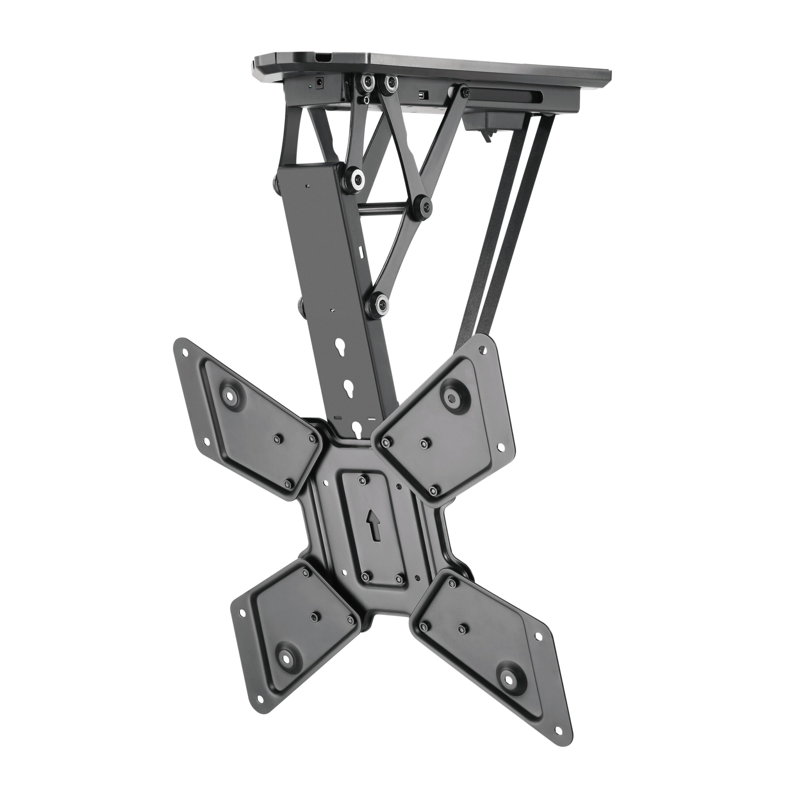 TM Electron Soporte TV Motorizado Techo Abatible, VESA hasta 400X400, para Pantallas de 23” hasta 55”, Ajustes de Nivelación, Perfil 108mm, hasta 30kg.