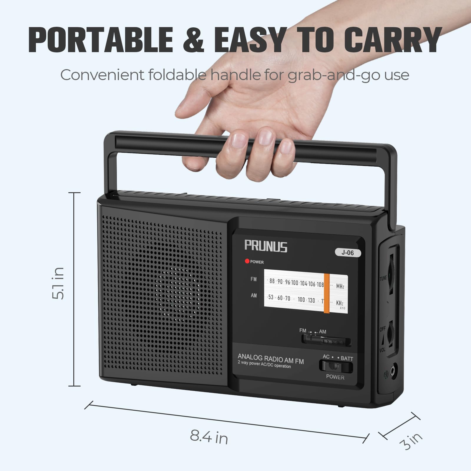 Amazon.com: PRUNUS 06 Analog AM FM Radio Portable with PVC Chip