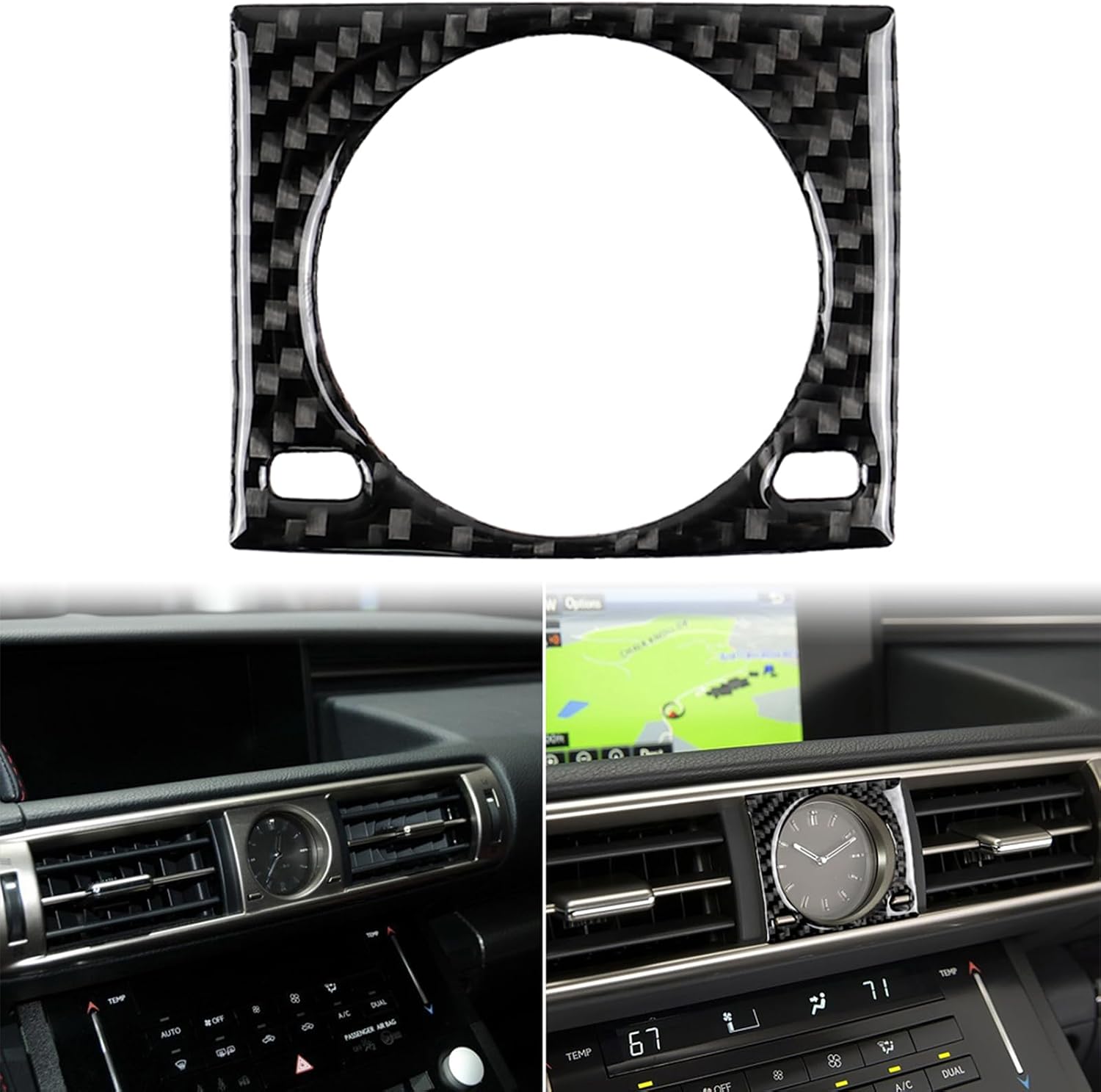 JKYUKU Real Carbon Fiber for Lexus IS250 Accessories Center Control Clock