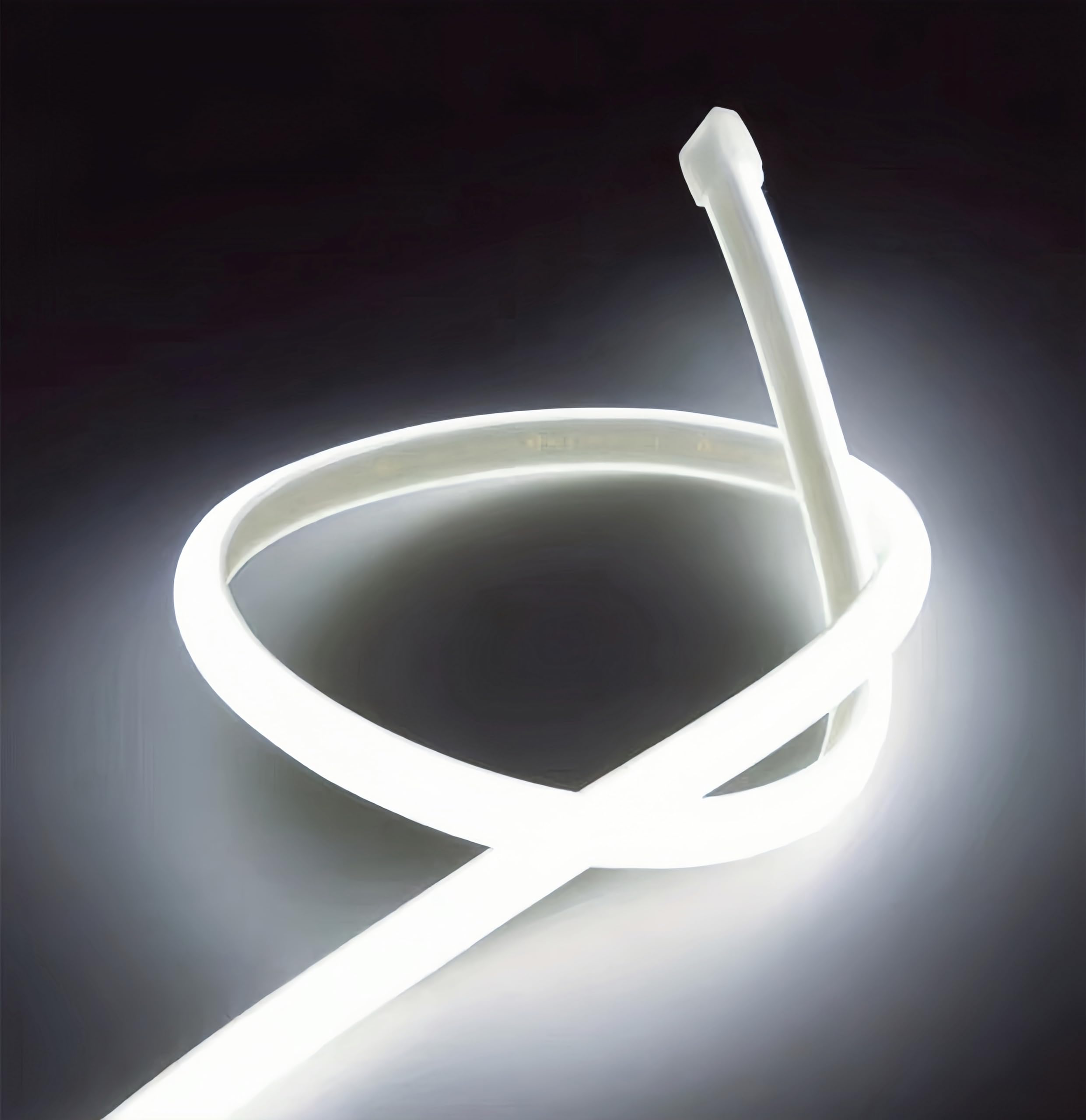ONSSI® Tiras LED de Neón 220v (Blanco Frío,7 Metros),12w/m COB Alto Brillo Luz de Cuerda,Cada Corte de 10cm,Ip65 Impermeable con Enchufe de Interruptor y Pegatina,Neon Led Para Uso Interior y Exterior