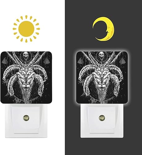 Miniatura 5 de Baphomet Satan Goat Night Light Plug Into Wall LED Nightlight with Dusk to Dawn Sensor for Bedroom Kitchen