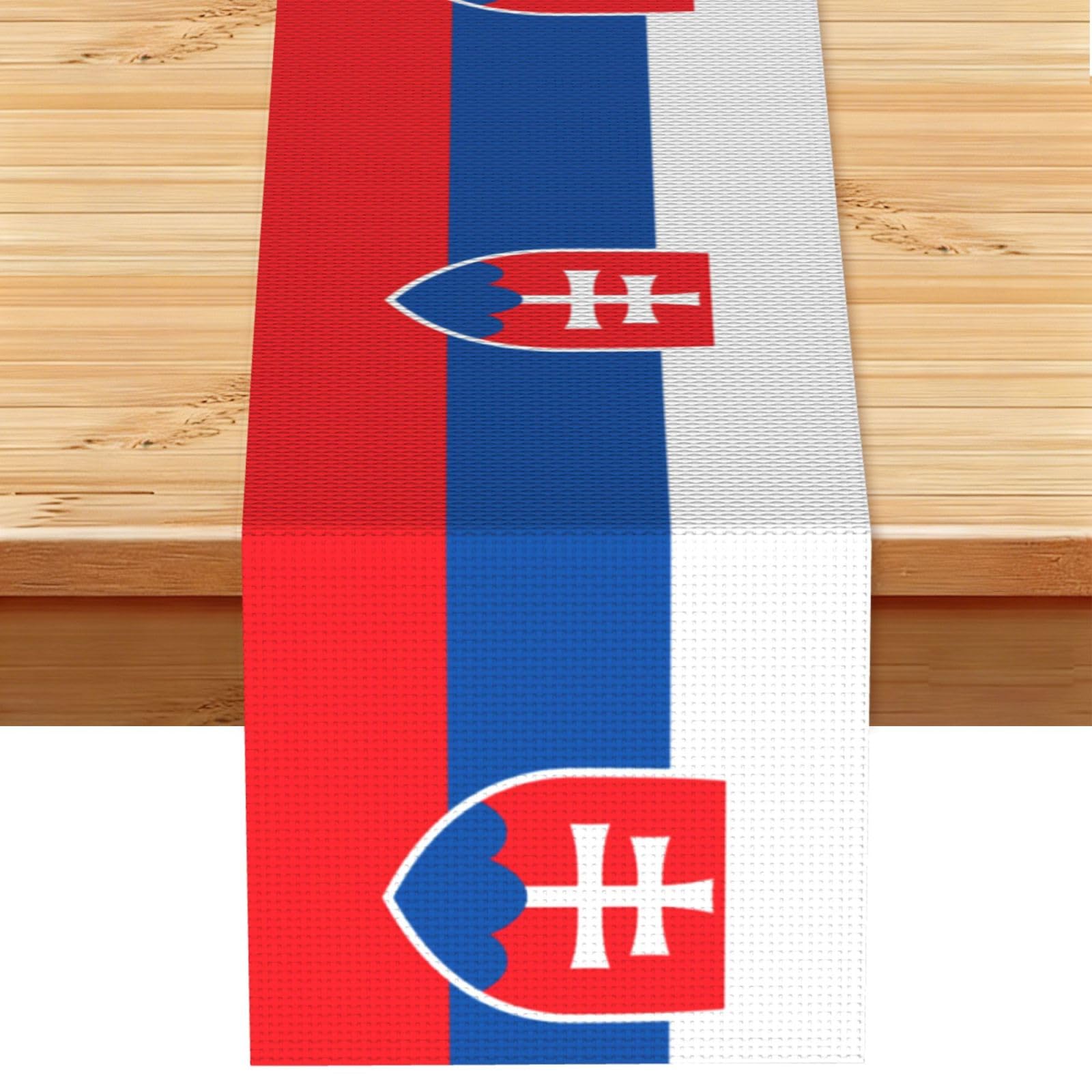 Flag of Slovakia Table Runner 13x72 Inch Dining Decor