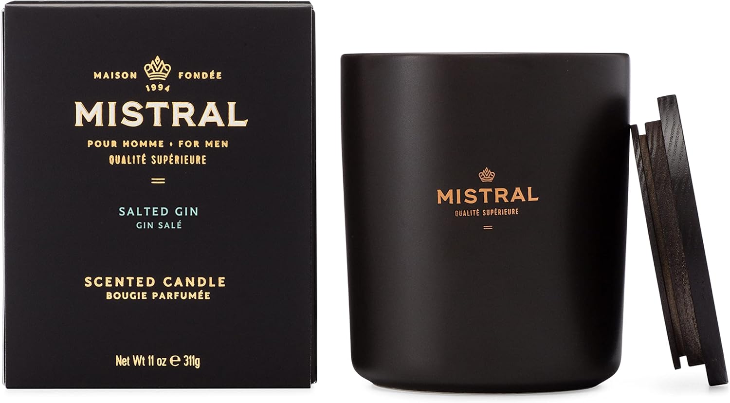 Mistral Men's Scented Candle Soy Salted Gin