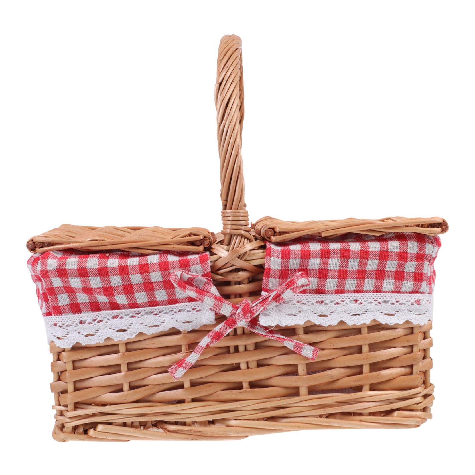 Panier à main en paille tissée portable au tressage robuste pour le rangement d'articles divers