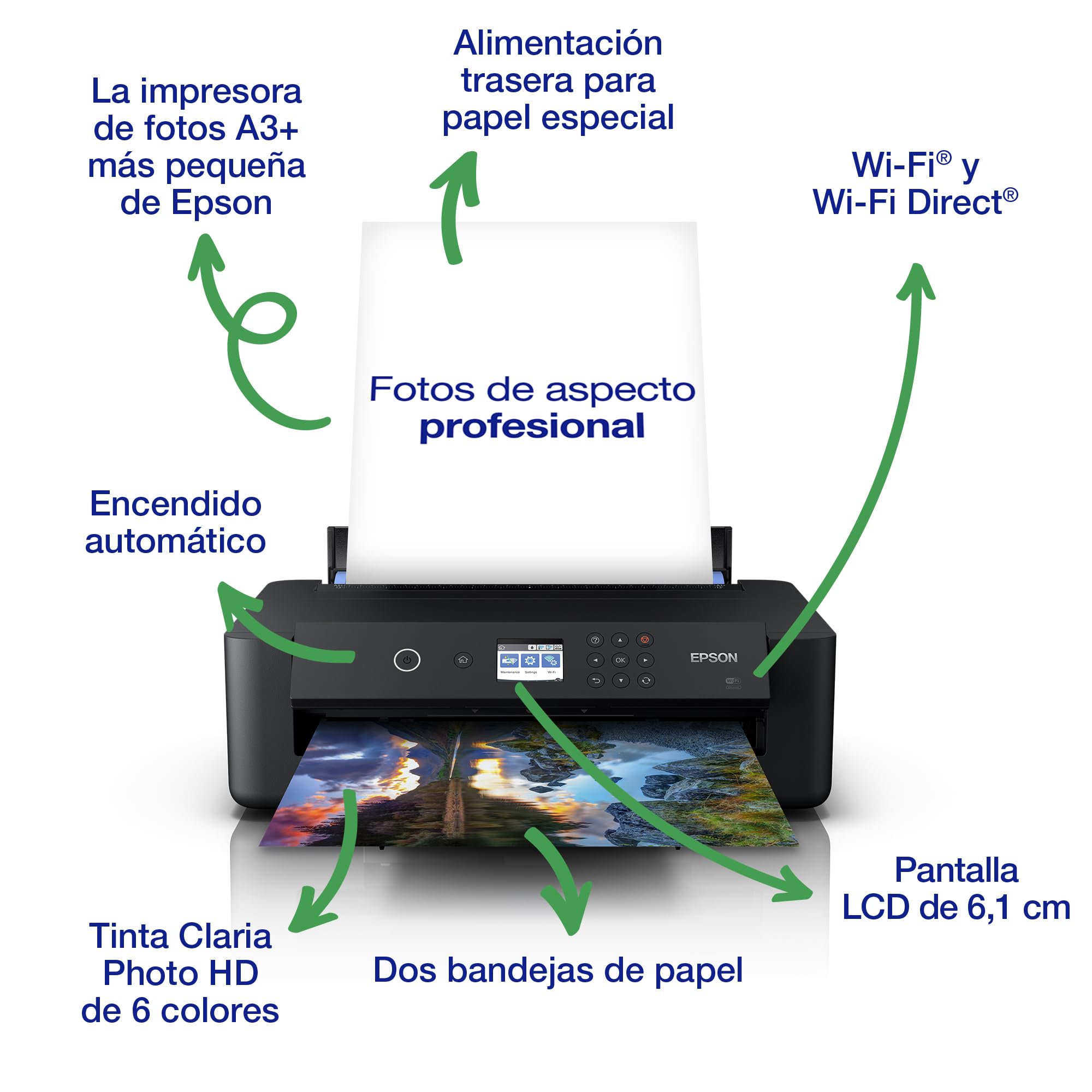 Epson Impresora de inyección de Tinta multifunción Expression Photo HD XP-15000 A3+ con conectividad inalámbrica