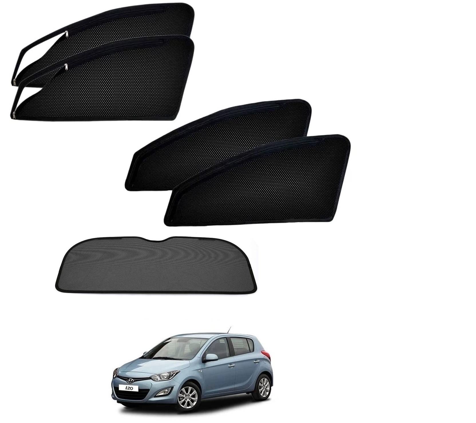 Auto Addict Zipper Magentic Car Sunshades Set of 5 Pcs Black with Dicky Rear Window for i20 Old (2008-2013)-image-12