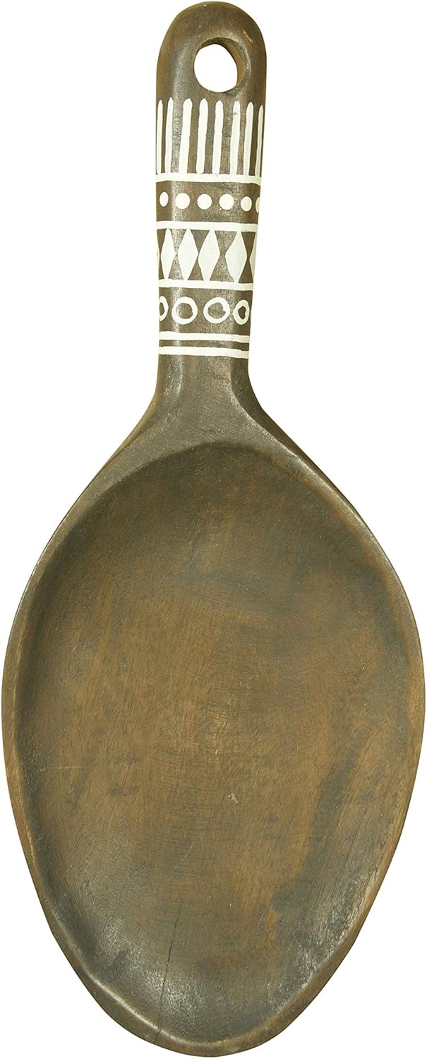 Creative Co-Op 15"H Decorative Mango Wood Wall Spoon with Hand-Painted Pattern