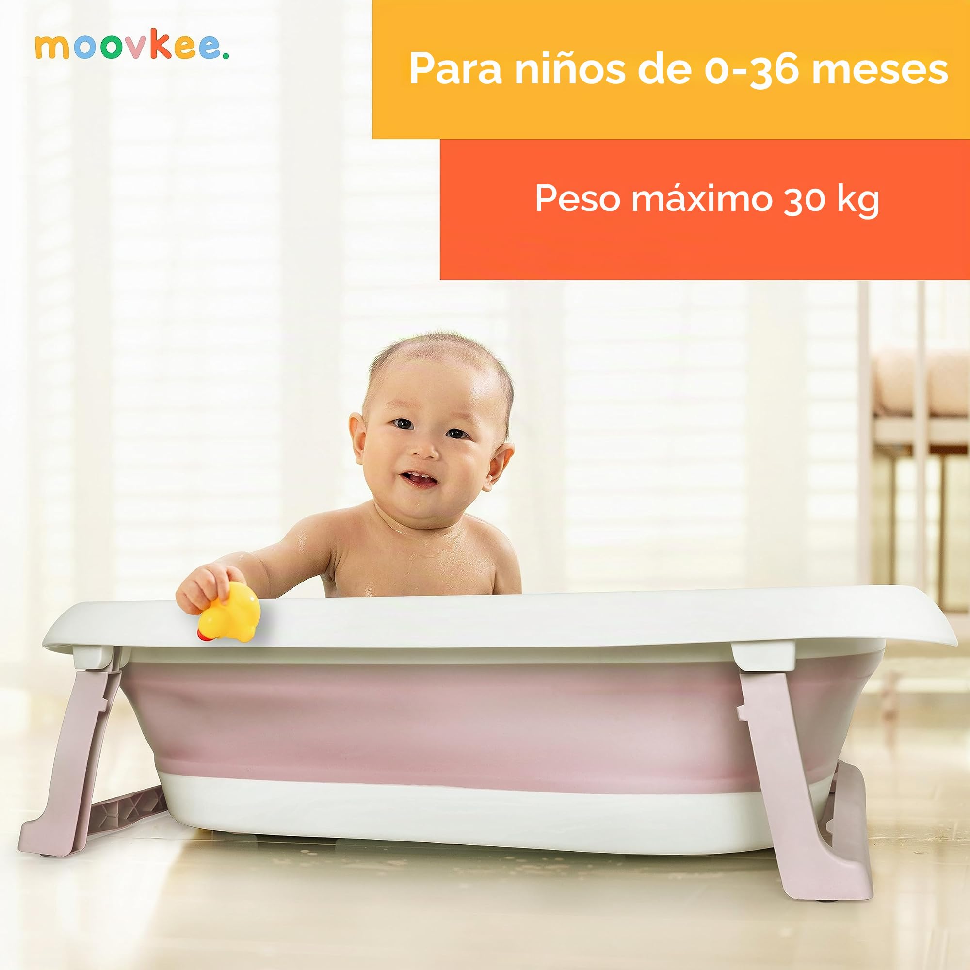 Bañera Plegable Bebé 80cm - Banheira Bebe con Termómetro y Cojín de Baño | Con termómetro y cojín de baño para bebé para niños Bañera portátil