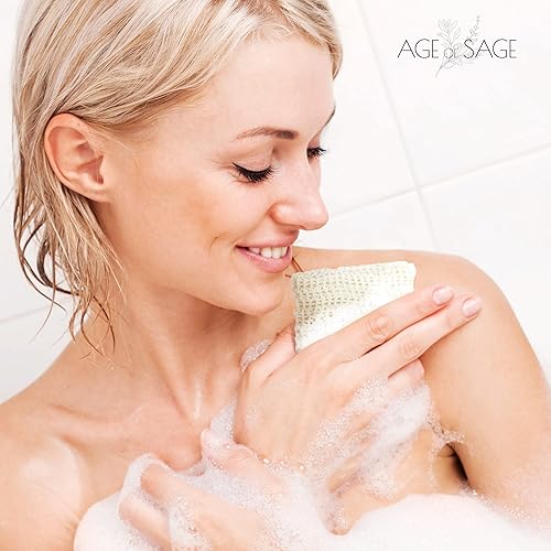 Miniatura 3 de Age of Sage Barra de jabón natural con bolsa de sisal, juego de 4 jabones mixtos veganos artesanales con aceite esencial para mujeres, aroma de