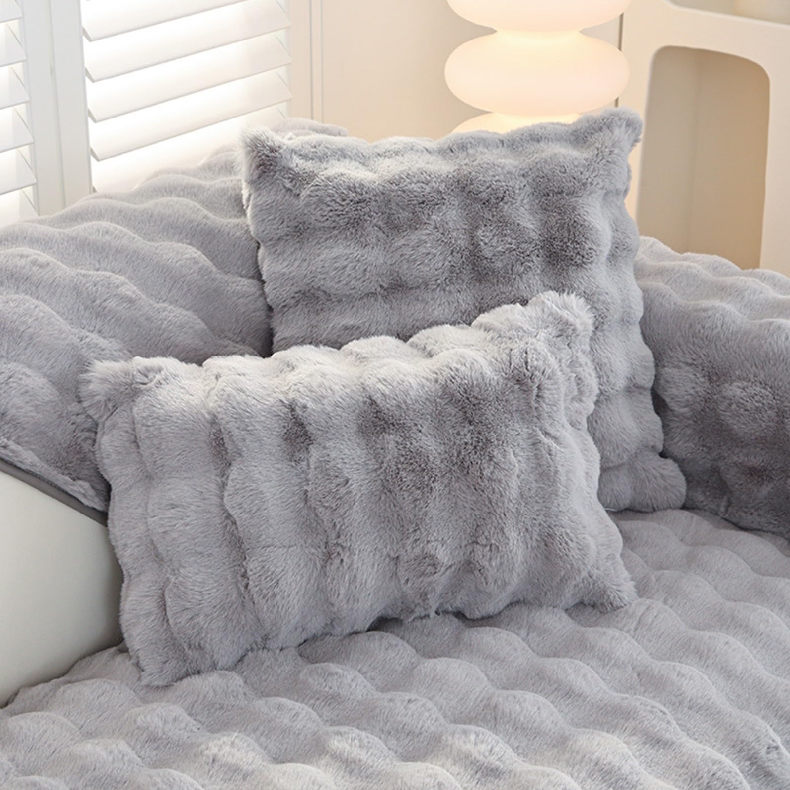 Housse de Canapé d'angle 2 3 4 Places Épais Peluche Lavable Antidérapant | Protection Cuir Doux Confortable Chien Chat Animaux Poils Tapis Rebord de Fenêtre Accoudoirs Méridienne Salon(Blue,90x180cm)