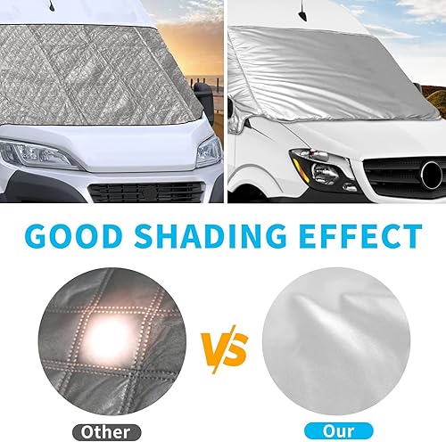 Miniatura 6 de Cubierta plateada de ajuste personalizado para parabrisas compatible con Crafter Mercedes Benz Sprinter Cargo Van 2007-2019 para bloqueo de