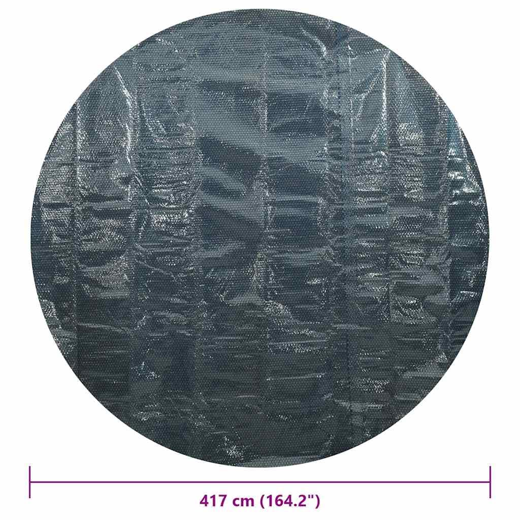 Tomostar Bâche Solaire de Piscine, Bâche à Bulle Couverture Film Solaire Piscine Ronde Flottant PE 417 cm Noir et Bleu