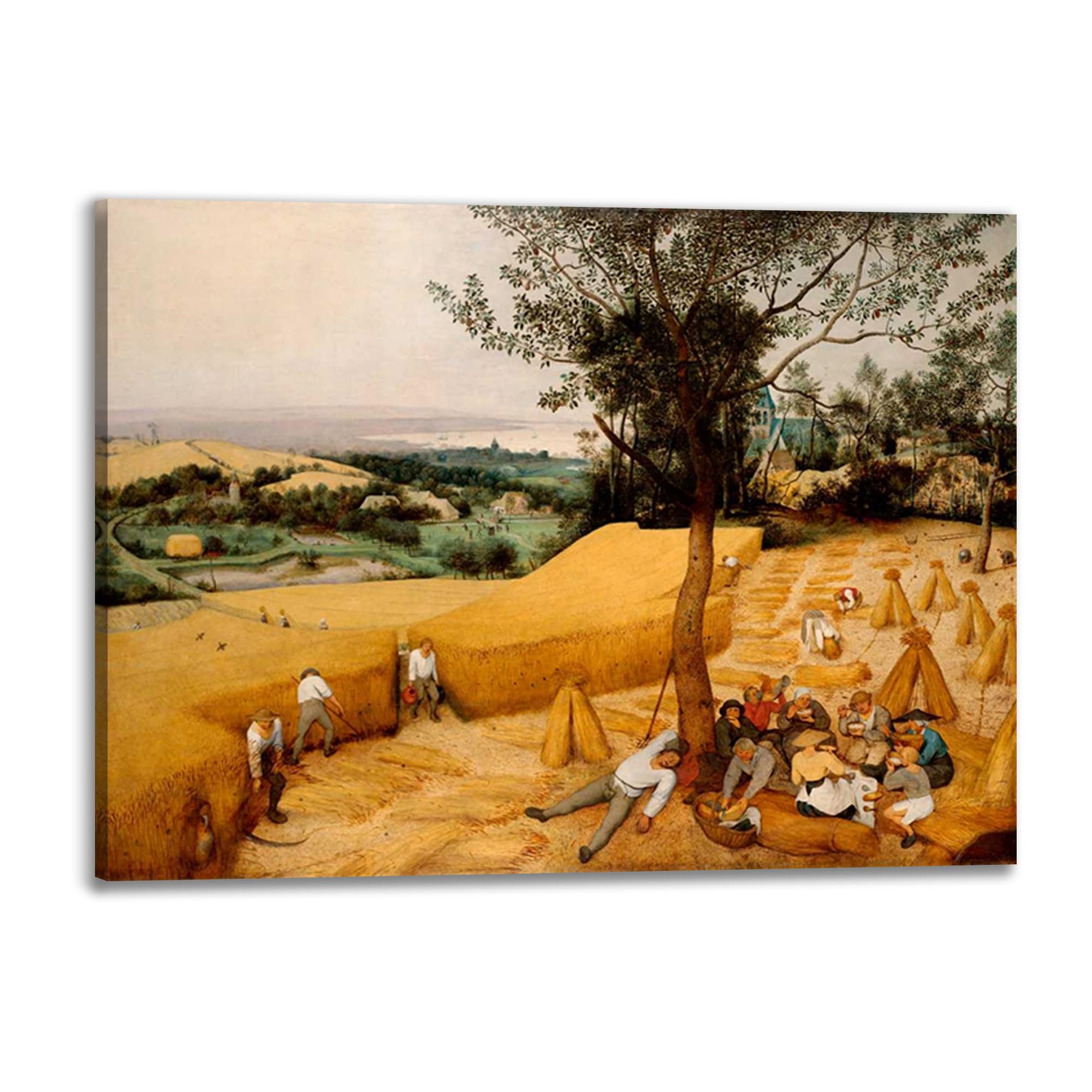 Toile Bruegel The Harvesters 80x60 CM cadre bois pour mur vide