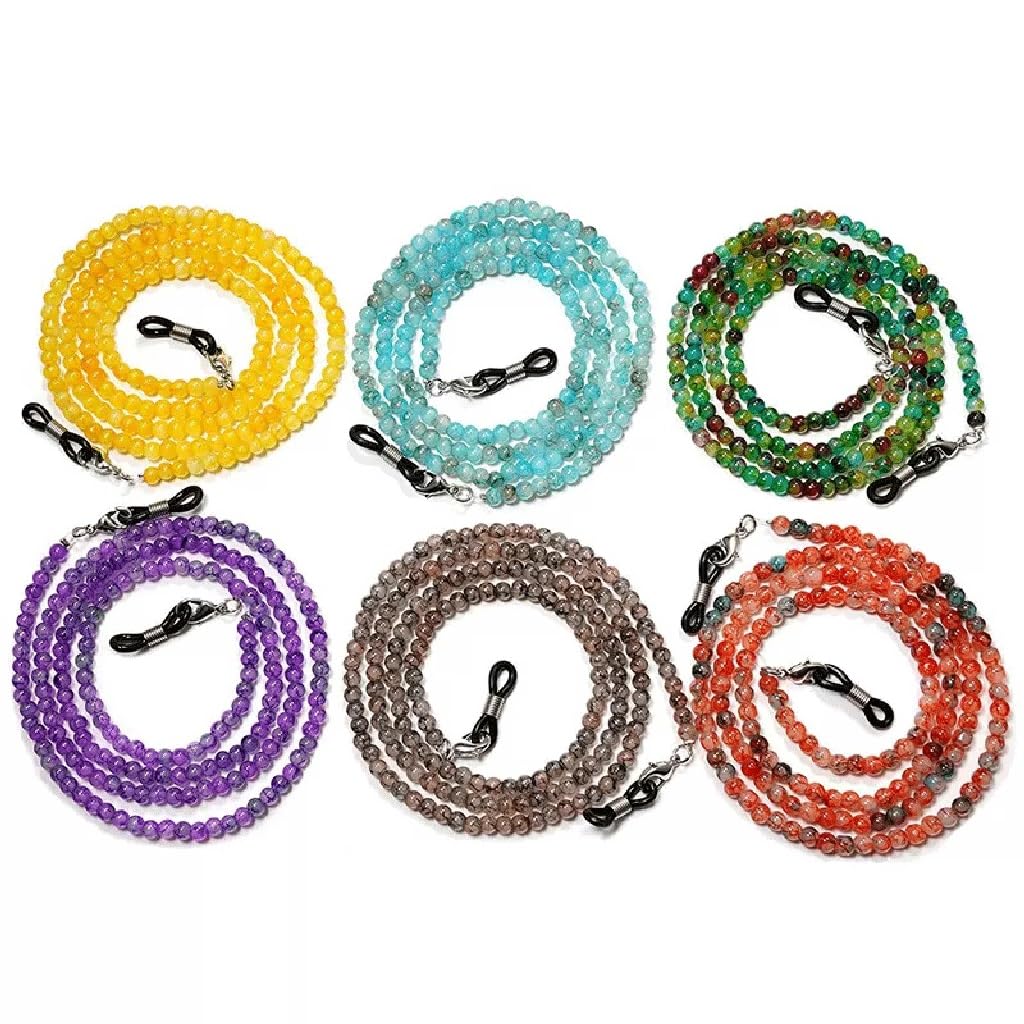 Cuerda for Gafas, Cadena for Gafas con Cuentas, Cuerda for Colgar en el Cuello, anticaída Femenina(Black-Blue Exorcist1)