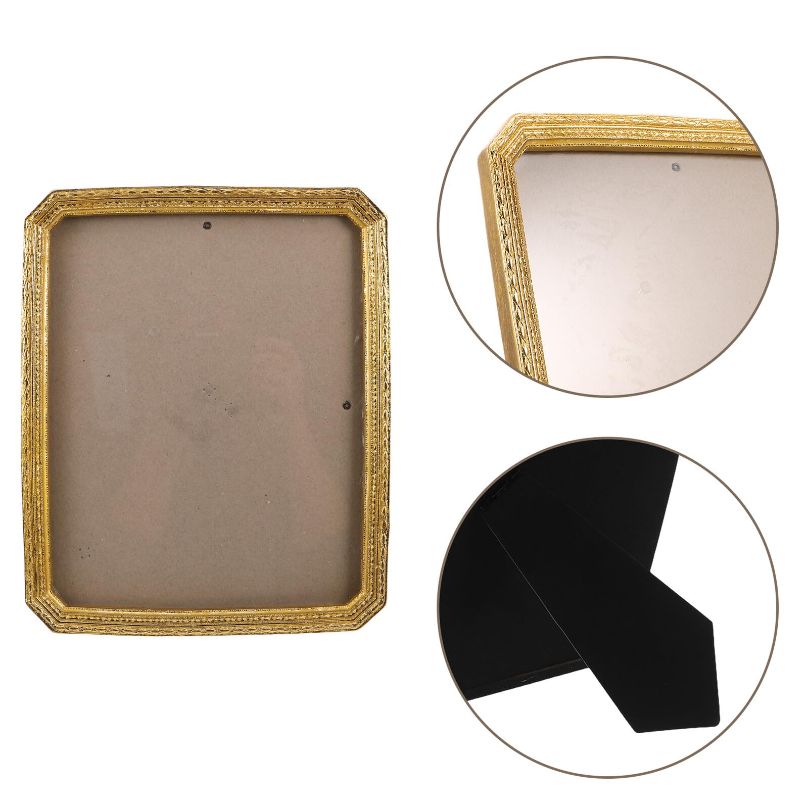 Gatuida Vintage Bilderrahmen 8x10 Gold aus Kunstharz Retro Fotorahmen zum Aufhängen und Aufstellen Kleiner Bilderrahmen für Wand und Tischdekoration im Wohnzimmer und Büro