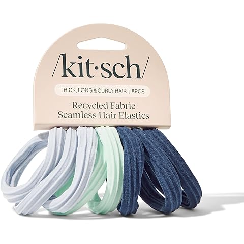 Kitsch Hair Ties No Damage - Strong, Stretchy Hair Bands | Soft Nylon Ponytail Holders, Snag-Free Rubber Bands, Perfect for Updos & Braids - Garden Bouquet | Ideal Gifts for Women, 8pcs