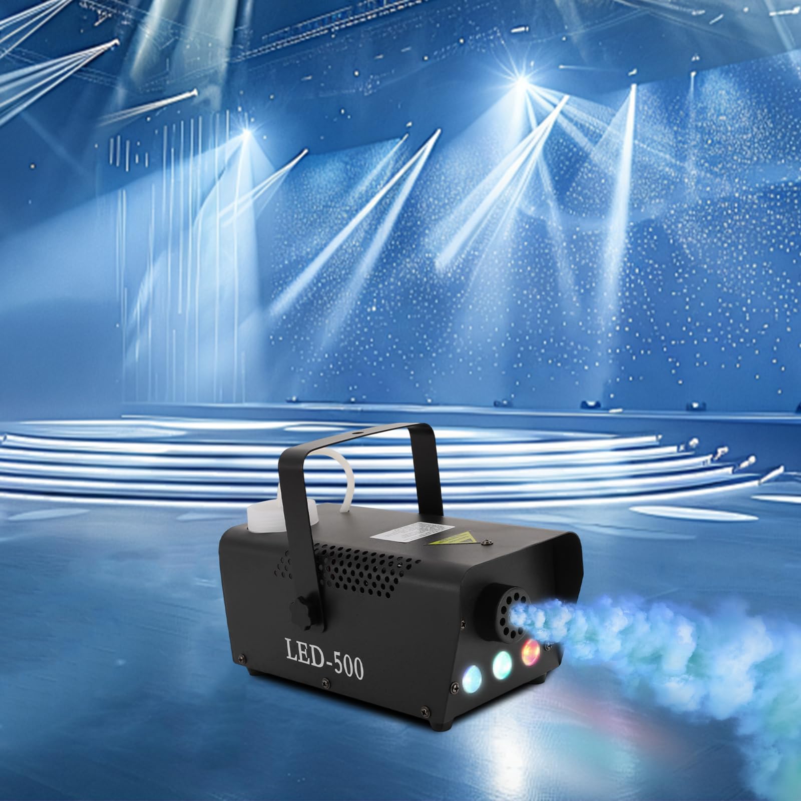 Nebelmaschine Halloween, 500W Nebelmaschine Rauchmaschine Smoke Machine 3 RGB Lichteffekt Mini Nebel Maschine mit Fernbedienung für DJ Disco Party, Hochzeit, Halloween, Weihnachten