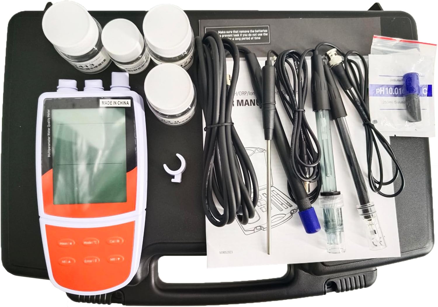Multiparameter Water Quality Meter PH ISE Conductivity DO Analyzer for Measuring PH ORP ISE Conductivity TDS Salinity Resistivity and DO with USB Communication Interface