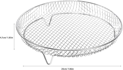 Miniatura 7 de Luxshiny 1 juego de estantes redondos para freidora de aire con 50 piezas de pergamino, 3 cestas apilables para parrilla, estante de alambre para