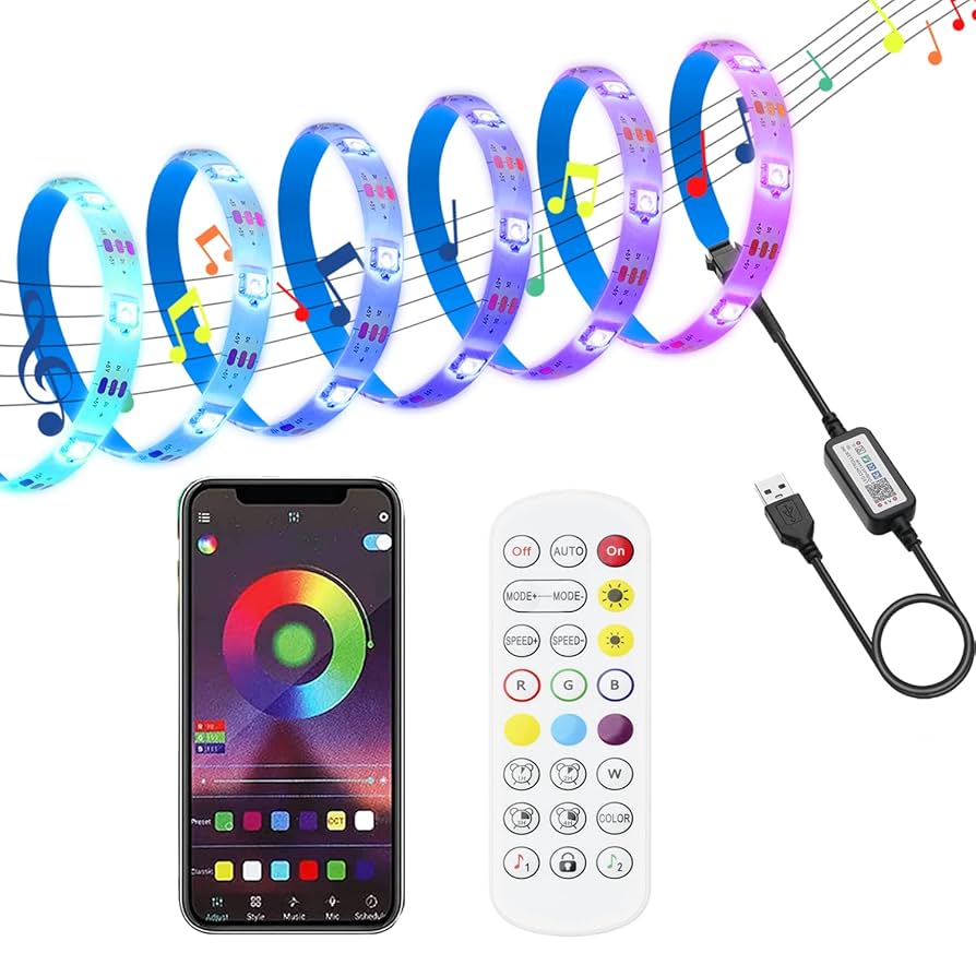 ledテープ音楽センサー 5m LEDテープライト流れるテープ 虹色 Amazon.co.jp: LEKE ライトテープ LEDテープライト 流れるテープ