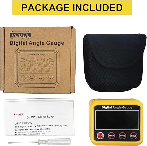 Miniatura 8 de Medidor de ángulo digital y transportador, buscador de ángulo digital con base magnética para carpintería, sierra de mesa, construcción, maquinaria